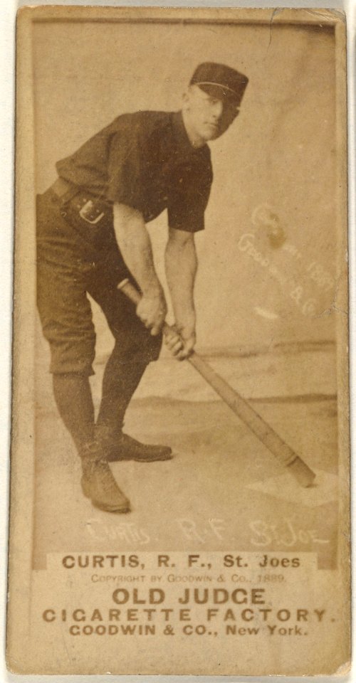 Ervin Duane "Jim" Curtiss, Right Field, St. Joseph Clay Eaters, from the Old Judge series (N172) for Old Judge Cigarettes MET DP846243