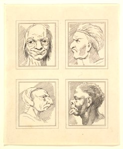 Four Heads (from Characaturas by Leonardo da Vinci, from Drawings by Wincelslaus Hollar, out of the Portland Museum) MET DP824113