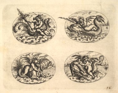 Four Ovals with Genii, plates from the Neue Grotessken Buch MET DP828573