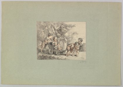 Four Children Playing with a Child's Carriage MET DP826643