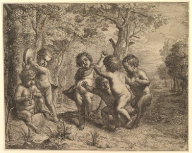 Four Dancing Children (Bacchantes) and Two Making Music MET DP828277
