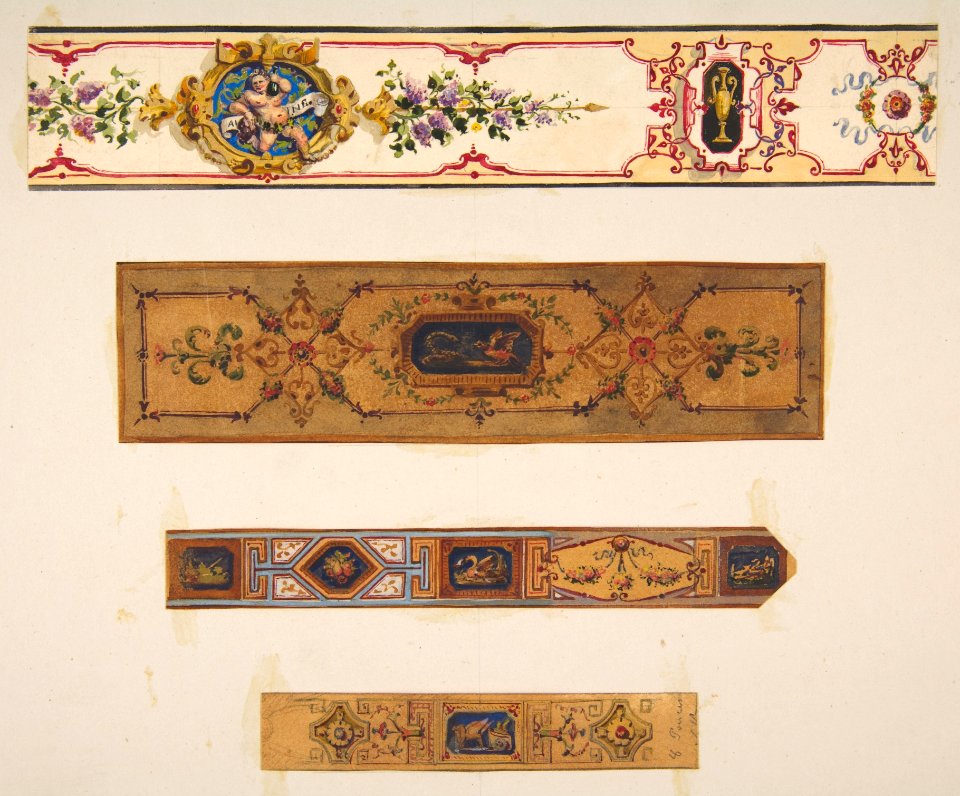 Four designs for painted borders to decorate a room MET DP811778