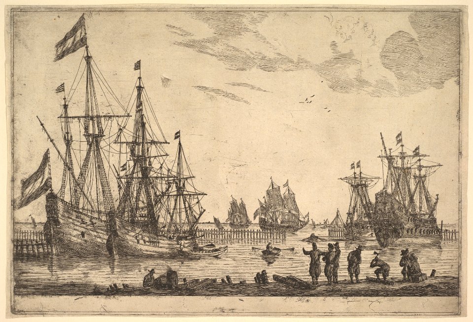 Four Sailing Vessels near a Breakwater MET DP825116