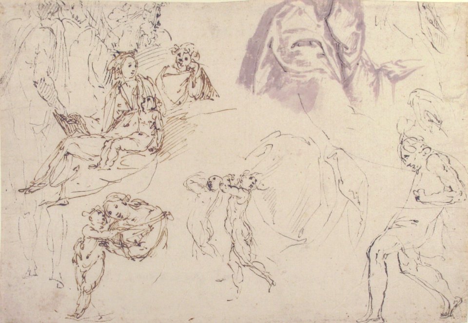Figure Studies- The Holy Family, a Running or Dancing Child, Drapery Studies MET 1970.101.9