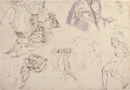 Figure Studies- The Holy Family, a Running or Dancing Child, Drapery Studies MET 1970.101.9
