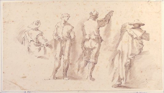 Figure Studies- Two Standing and Two Seated Men MET 17.236.46