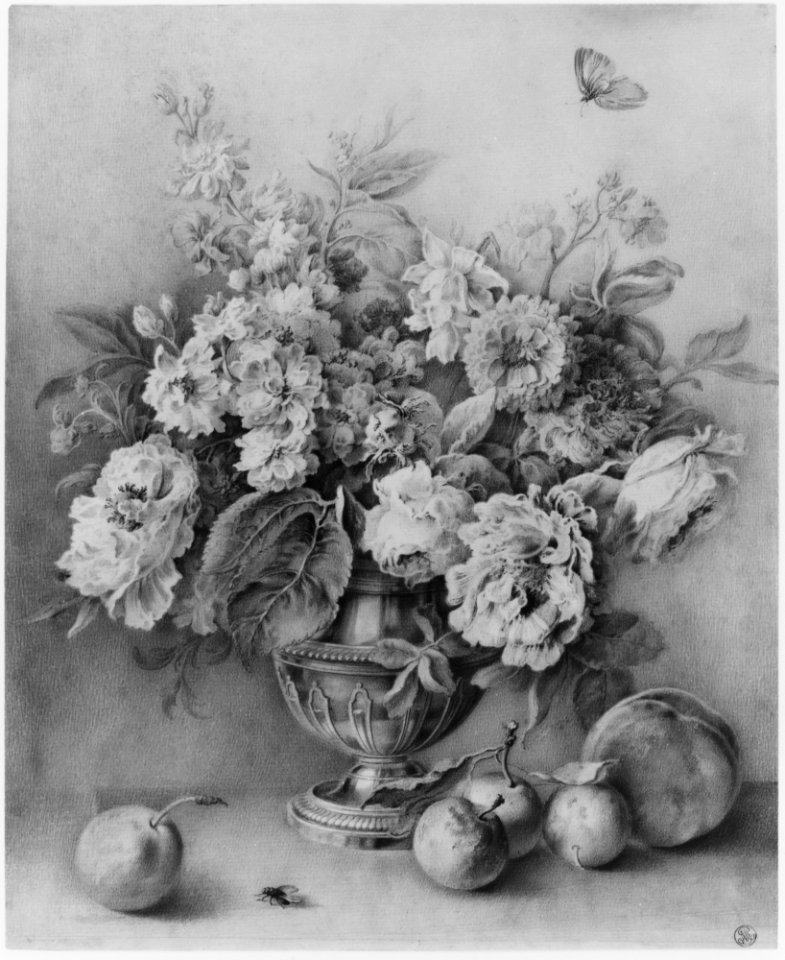 Flowers in a Silver Caster, Fruit in the Foreground MET 264945 41.190.119