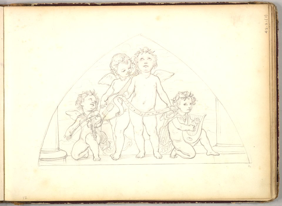 Four Musical Putti (in Sketch Book With Drawings on Twenty-six Leaves) MET DP826423