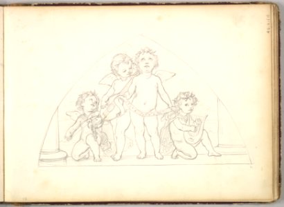 Four Musical Putti (in Sketch Book With Drawings on Twenty-six Leaves) MET DP826423