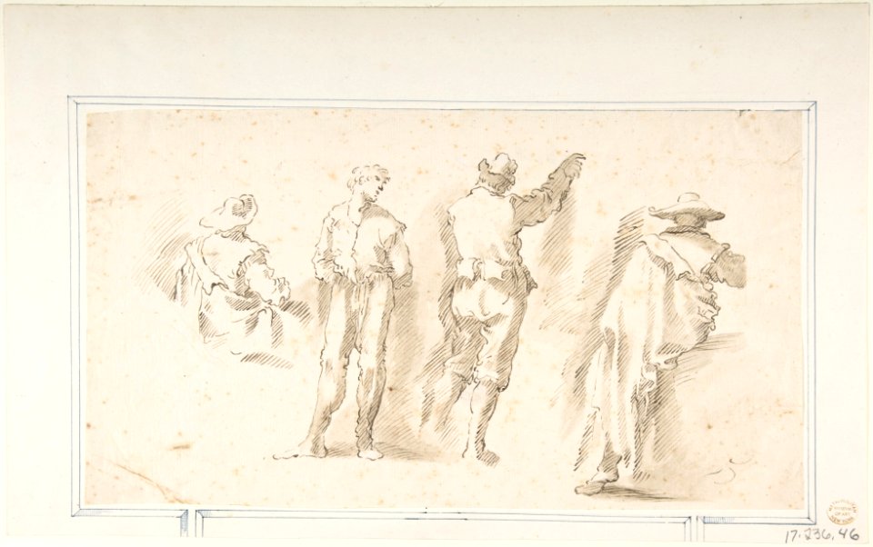 Figure Studies- Two Standing and Two Seated Men MET DP809897