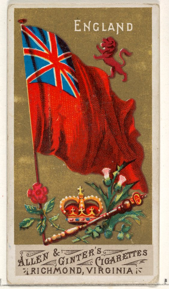England, from Flags of All Nations, Series 1 (N9) for Allen & Ginter Cigarettes Brands MET DP831947