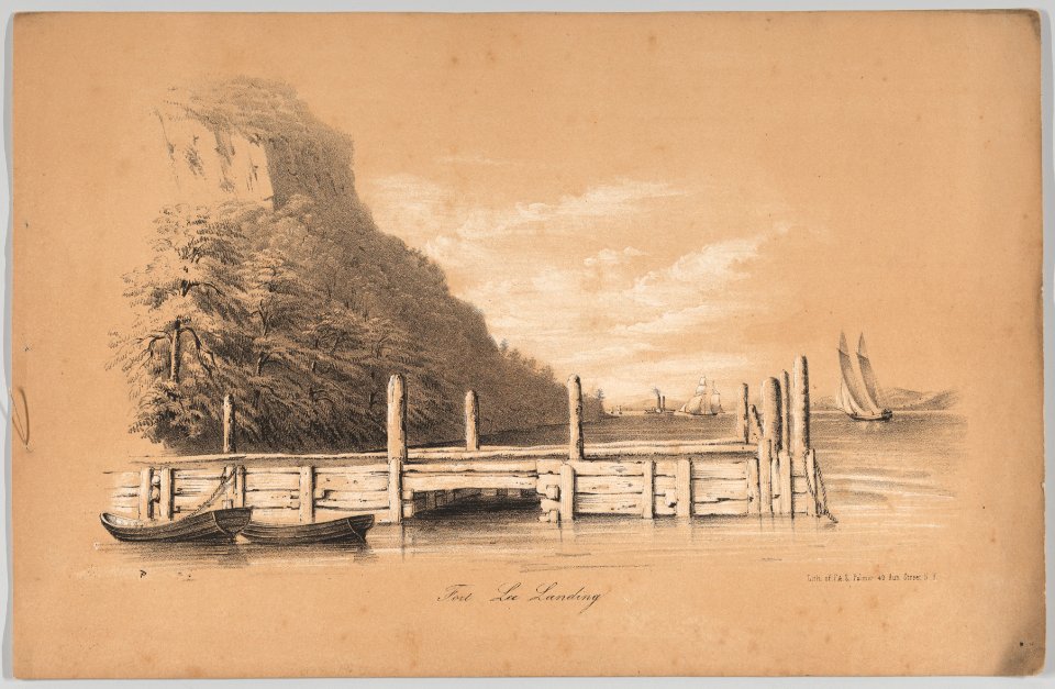 Fort Lee Landing, in- The New York Drawing Book, Containing a Series of Original Designs and Sketches of American Scenery, No. 2 MET DP860313