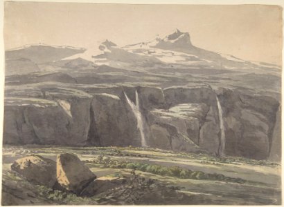Foggy Landscape in the Apennine; verso- Sketch of Landscape MET DP804184