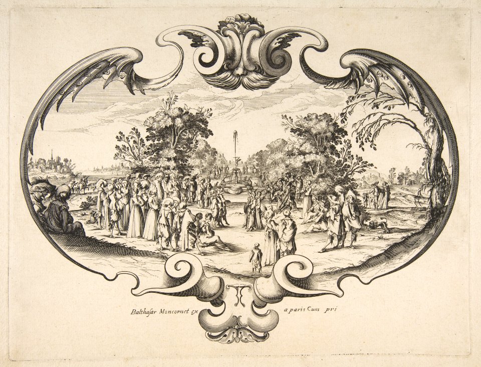 Fan with figures in a garden MET DP817593