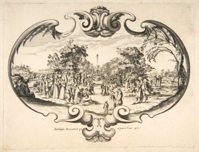 Fan with figures in a garden MET DP817593
