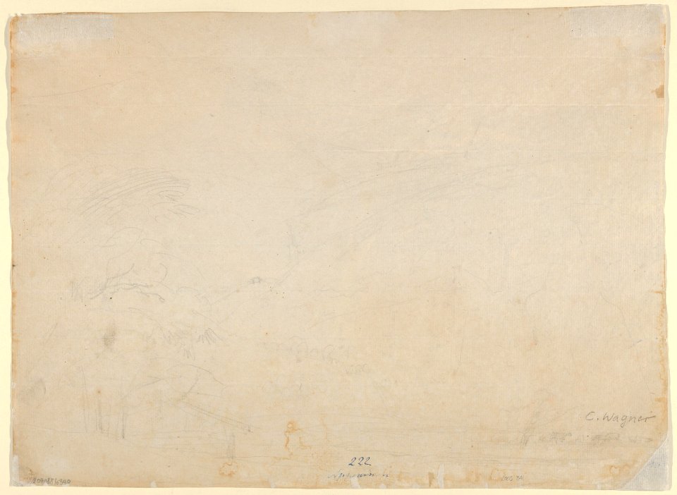 Foggy Landscape in the Apennine; verso- Sketch of Landscape MET DP834480
