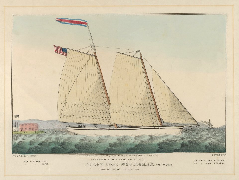 Extraordinary Express Across the Atlantic – Pilot Boat William J. Romer, Captain McGuire, Leaving for England February 9th, 1846 MET DP853636