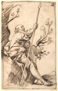 Figure of St. James the Great Seated in a Landscape MET DP800114