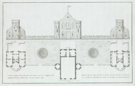Façade et plan de l'Amirauté dans le jardin à Tsárskoye Selò... MET DP168816