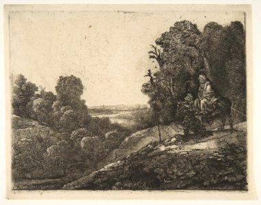 Flight into Egypt- Altered from Tobias and the Angel by Hercules Segers MET DP814808