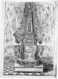 Festival for Saint Placidus, Messina, August 2, 1589- Fireworks Obelisk MET MM43422
