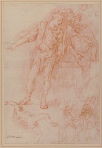 Figure Studies- Men Standing by a Large Vase, a Falling Nude Figure, and Other Figures MET 1970.113.3