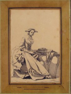 Florentine Woman Wearing a Butterfly Cap and Holding a Hand Warmer MET 1982.93.3