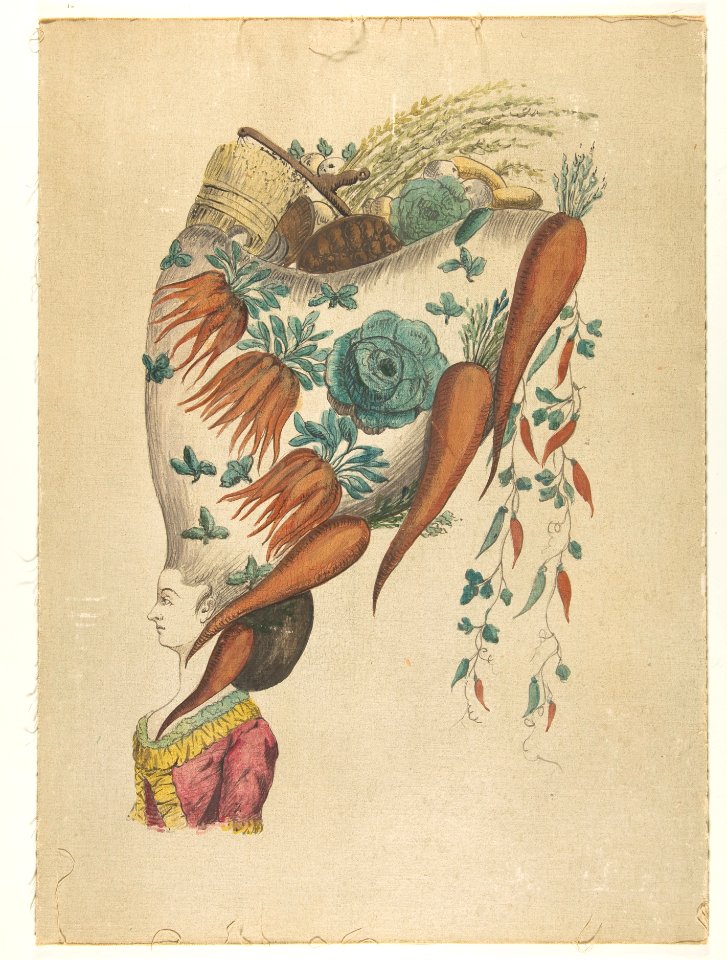 Fantastic Hairdress with Fruit and Vegetable Motif MET DP812640