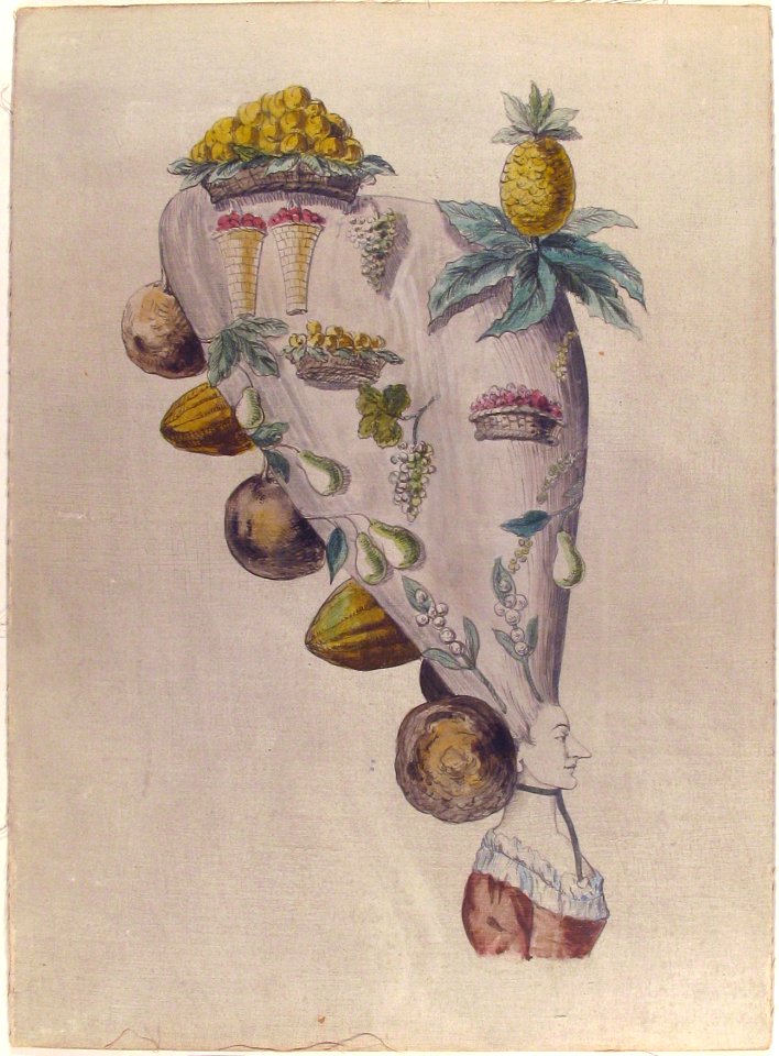 Fantastic Hairdresses with Fruit and Vegetable Motifs MET 65.692.9