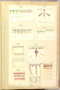 Fourteen Designs for Decorated Cups, including "Camden", Sevigne" and "Persian" Patterns MET DP827473