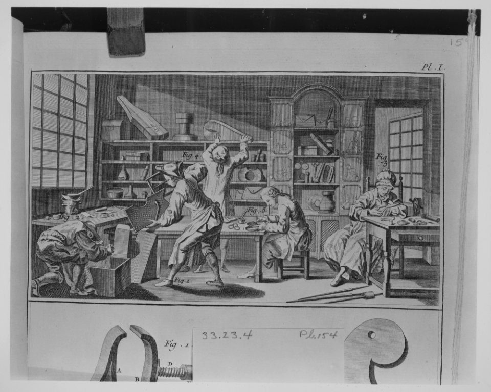 Fourbisseur (Swordmaking) (plate VII, Fourbisseur section, Encyclopédie, or Recueil de Planches sur les Sciences, les Arts Mechaniques..., vol. IV) MET MM9179
