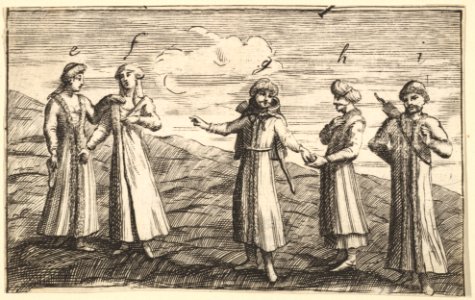 Five Standing Muscovites (Aubry de La Mottraye's "Travels throughout Europe, Asia and into Part of Africa...," London, 1724, pl. 313) MET DP825192