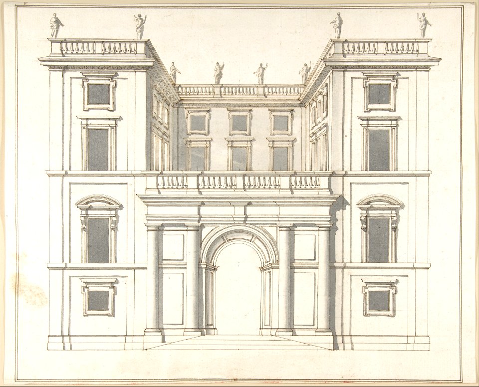 Facade of Palazzo Muti at Piazza SS. Apostoli in Rome MET DP801730