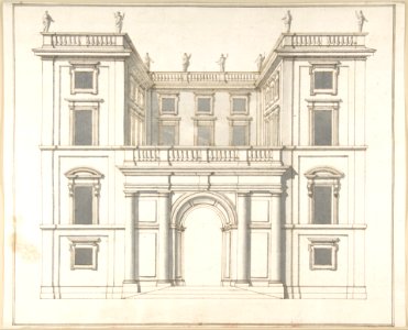 Facade of Palazzo Muti at Piazza SS. Apostoli in Rome MET DP801730