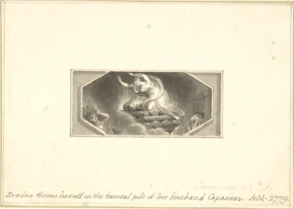 Evadne throws herself on the Funeral Pile of her Husband Capaneus MET DP800889