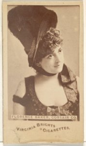 Florence Baker, Corsair Co., from the Actors and Actresses series (N45, Type 6) for Virginia Brights Cigarettes MET DP831178