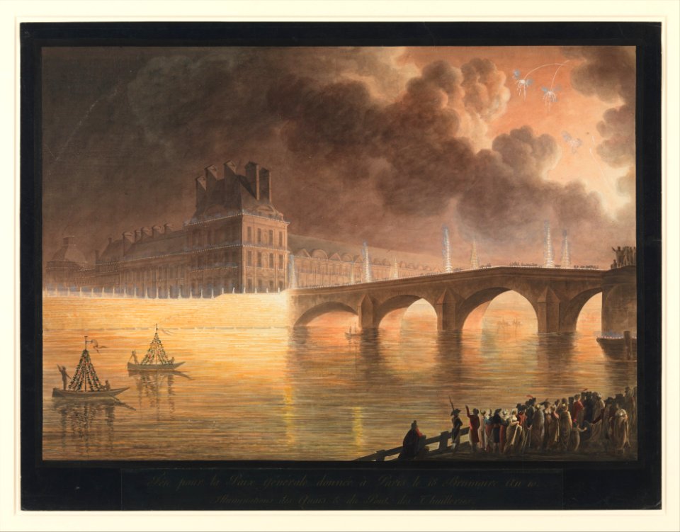 Fête pour la Paix Générale donnée à Paris le 18 Brumaire. Pont du Carrousel. MET DP324363