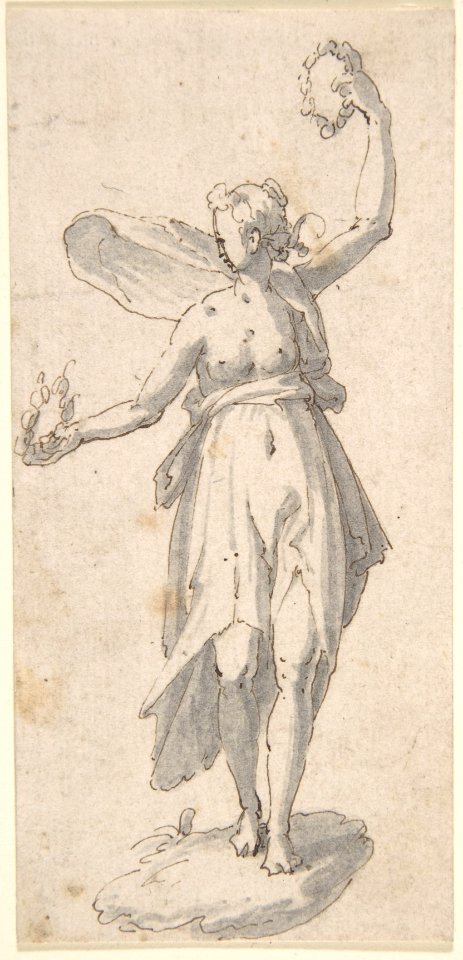 Female Figure Holding Wreaths MET DP802710