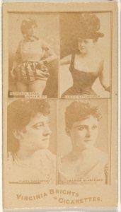 Florence Baker, Corsair Co.- Fannie Batchelder- Clara Davenport- Marion Blanchard, from the Actors and Actresses series (N45, Type 4) for Virginia Brights Cigarettes MET DP831171