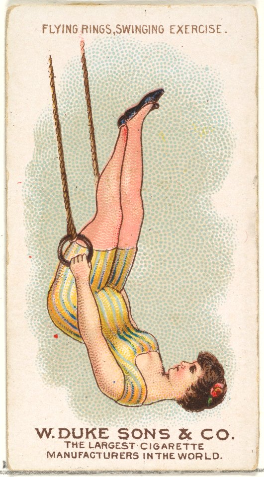 Flying Rings Swinging Exercise, from the Gymnastic Exercises series (N77) for Duke brand cigarettes MET DP827452
