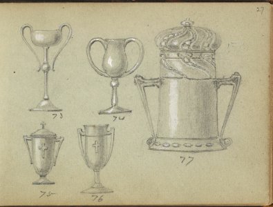 Five Designs for Drinking Vessels MET DP827266. Free illustration for personal and commercial use.