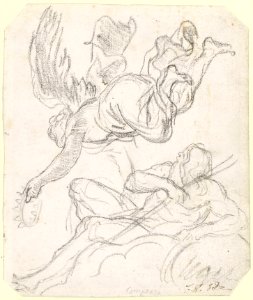 Flying Figure Holding a Crown, Reclining River God MET DP105023