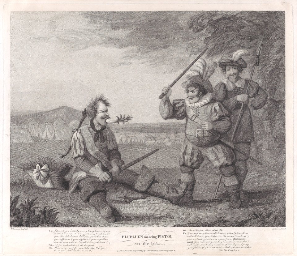 Fluellen Making Pistol Eat the Leek Met DP886494