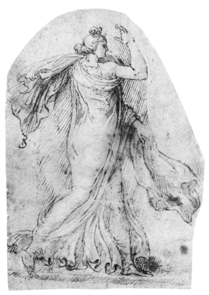 Female Figure in Antique Style Dress, Striding to the Right MET 271522