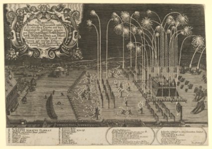 Fireworks display by Engelhart Holtzschuer, Jobst Wilhelm Ebner and Johann Tobias Ebner as proof of mastership, Nuremberg, 1661 MET DP855422