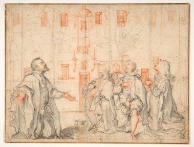 Family Group Kneeling Before a Street Shrine MET DP811540