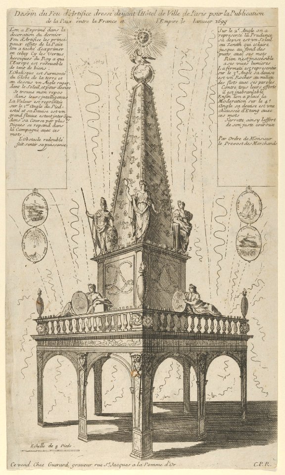 Fireworks celebrating the peace between France and the Empire, January 1698 MET DP855552