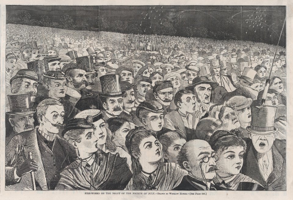 Fire-Works on the Night of the Fourth of July – Drawn by Winslow Homer (Harper's Weekly, Vol. XII) MET DP875293