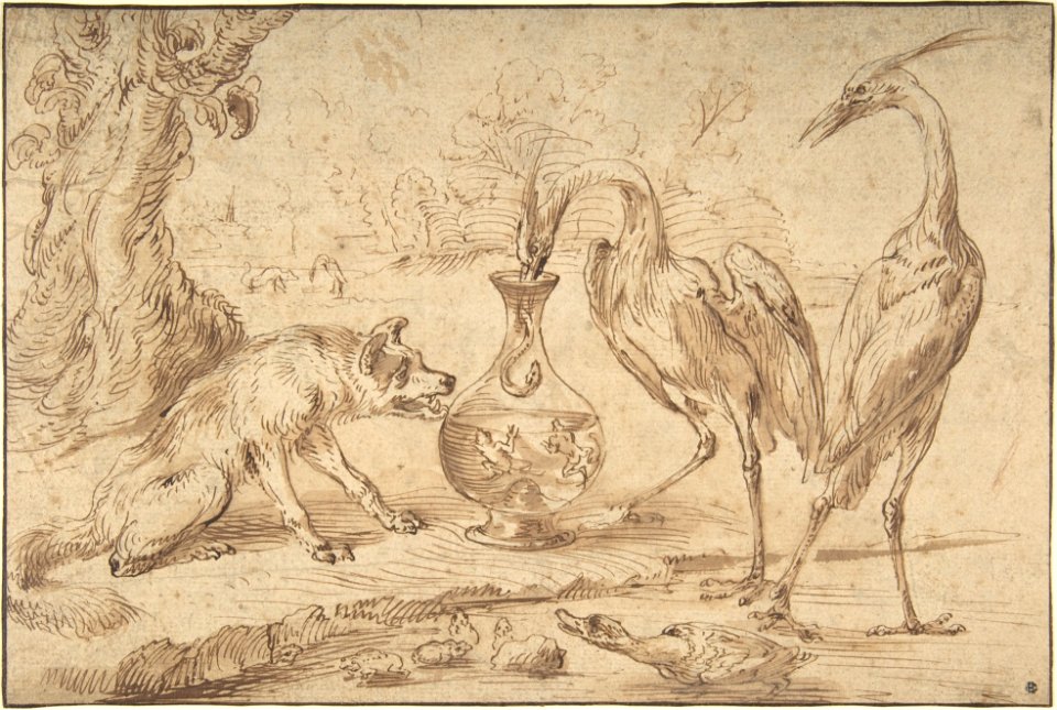 Fox With Two Herons MET DP802350