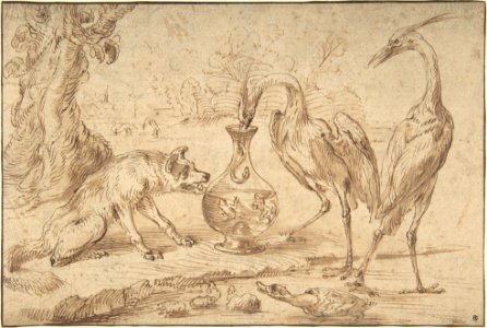 Fox With Two Herons MET DP802350